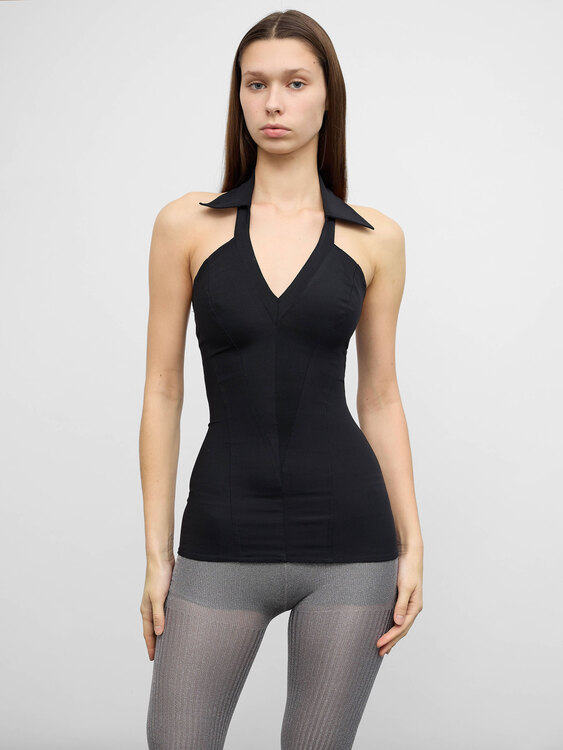 Black Bustier Halter Top 