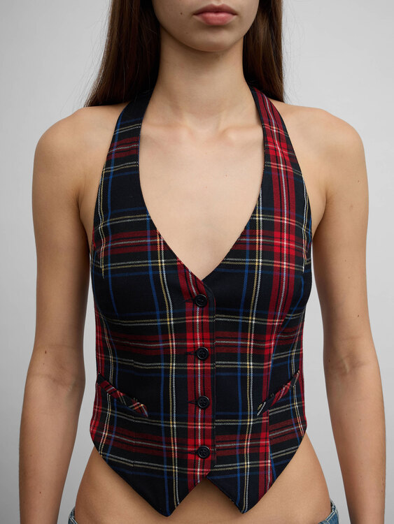 Tartan Halter Vest 