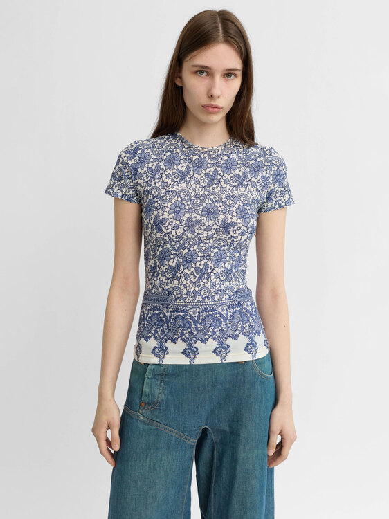 Gaultier Lace Print Top 
