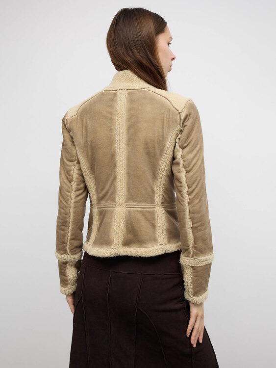Beige Shearling Jacket 