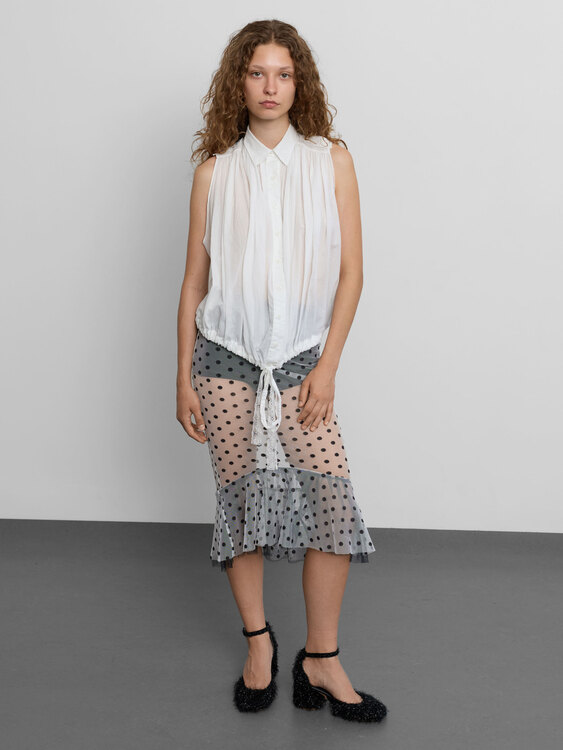 Plein Sud Pleated Sleeveless Blouse 