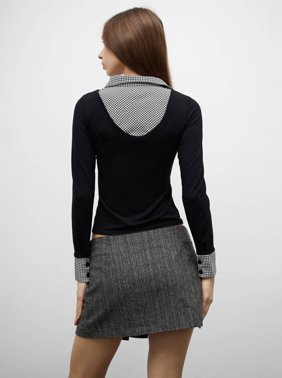 Integrated Shirt And Tie Blouse 