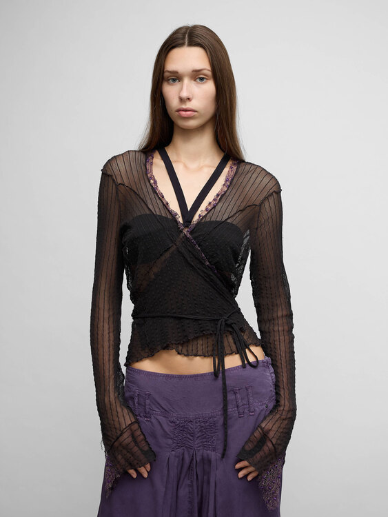 Mesh Wrap Cardigan 