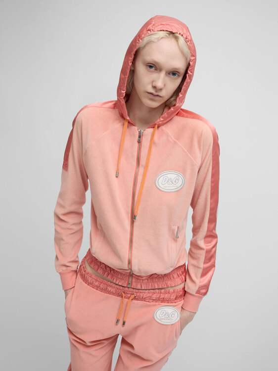 Dolce & Gabbana Pink Velvet Tracksuit 