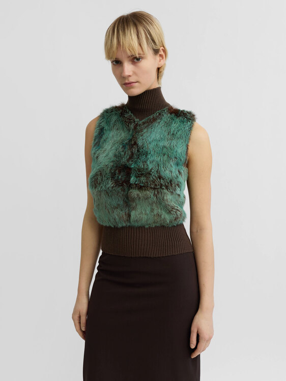Fur and Knit Vest 