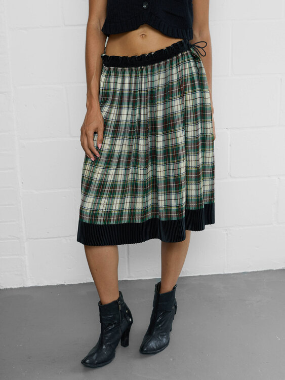 Zucca Pleated Midi Skirt 