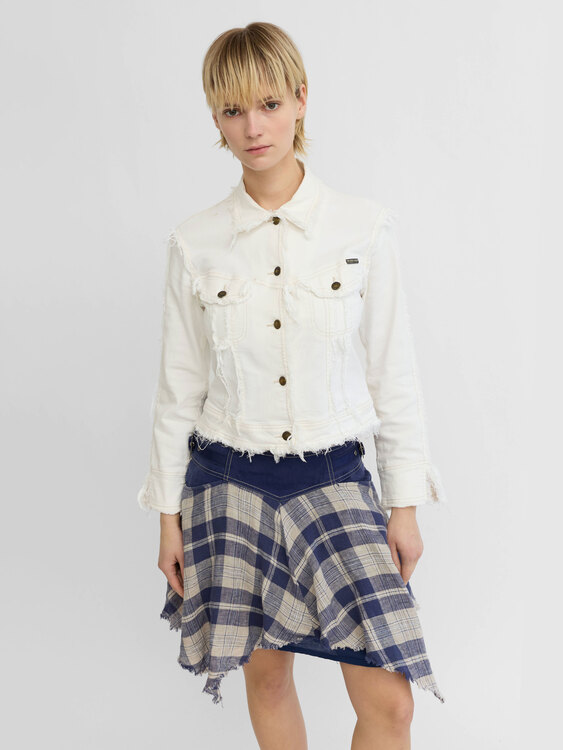 Plein Sud White Denim Jacket 