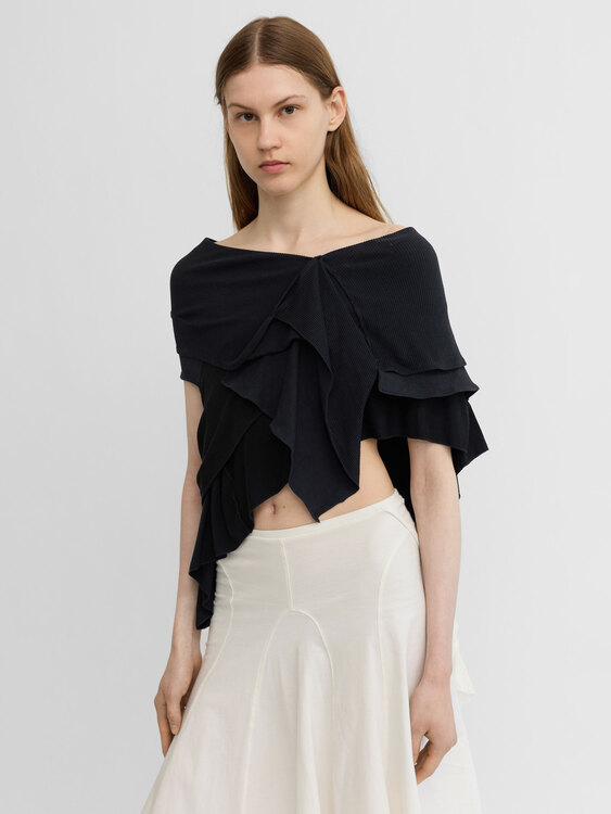 Asymmetrical Layered Cropped Top 