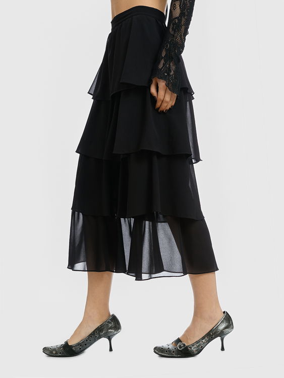 Stefanel Chiffon Flounce Trousers 