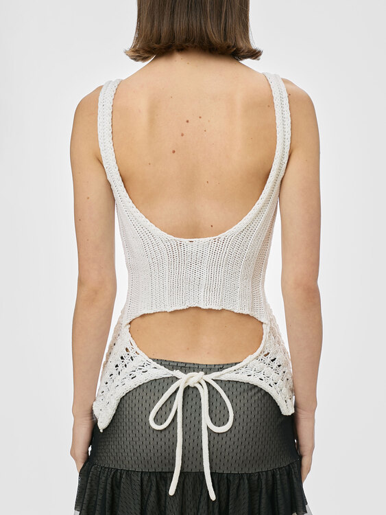 Stefanel White Kitted Top 