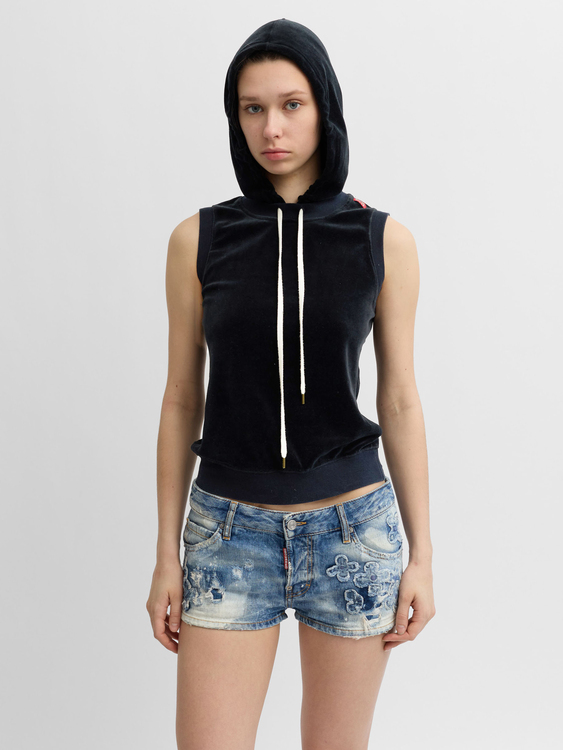 Miss Sixty Velvet Hooded Vest 