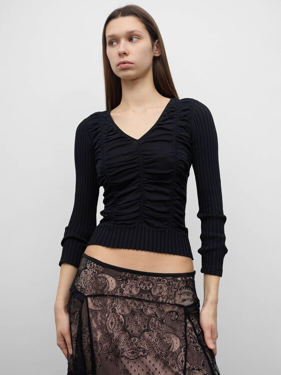 Black Knitted Blouse 