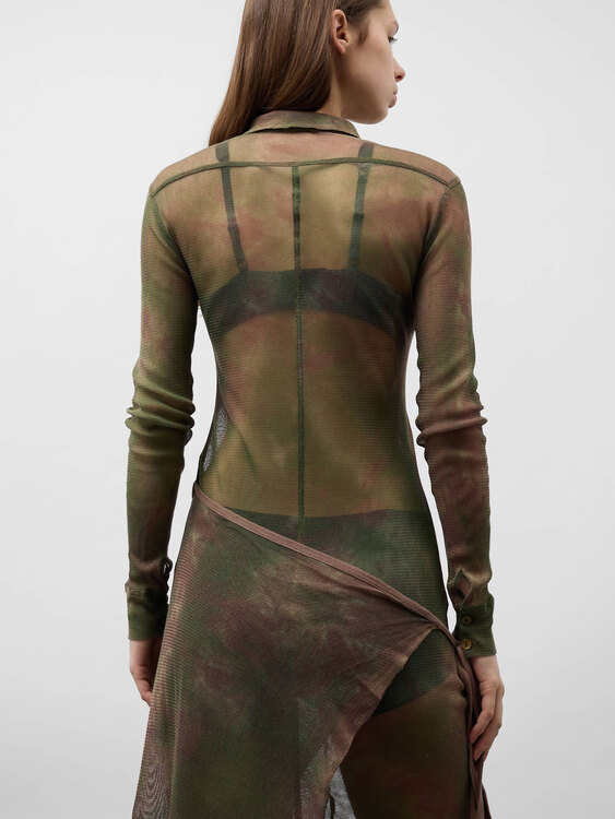 Plein Sud Tie-Dye Effect Midi Dress 