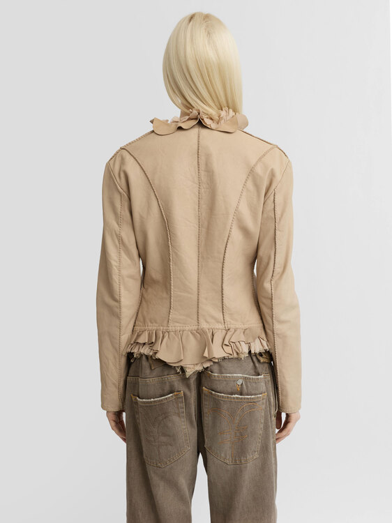 Beige Leather Jacket 