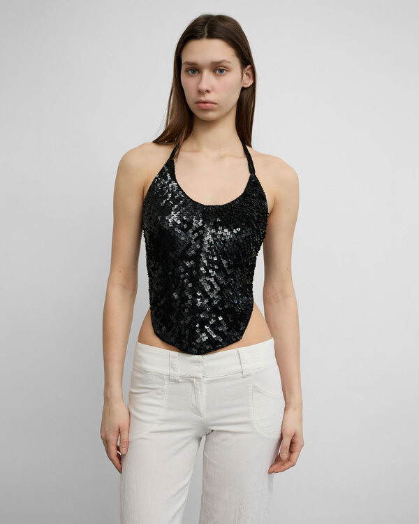 Plein Sud Sequin Halter Top 