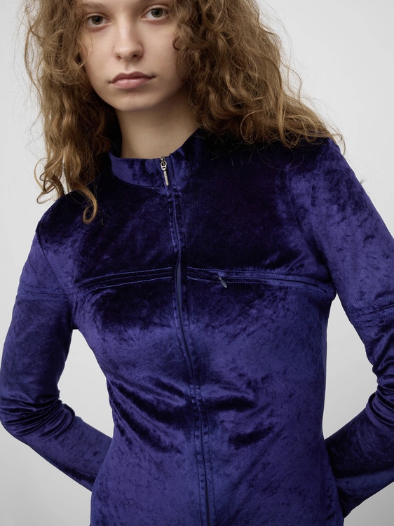 Extē Blue Velvet Cardigan 