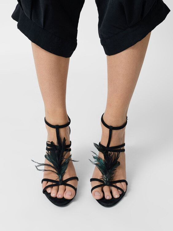 Ralph Lauren Feather Details Heels 