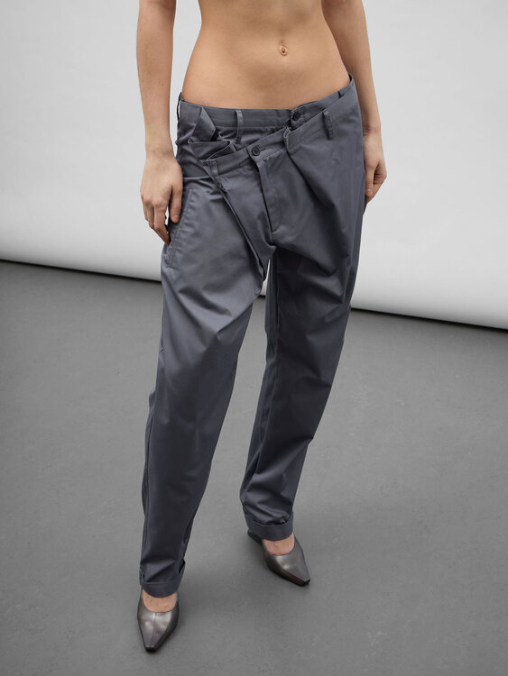 Grey Double Waist Trousers 