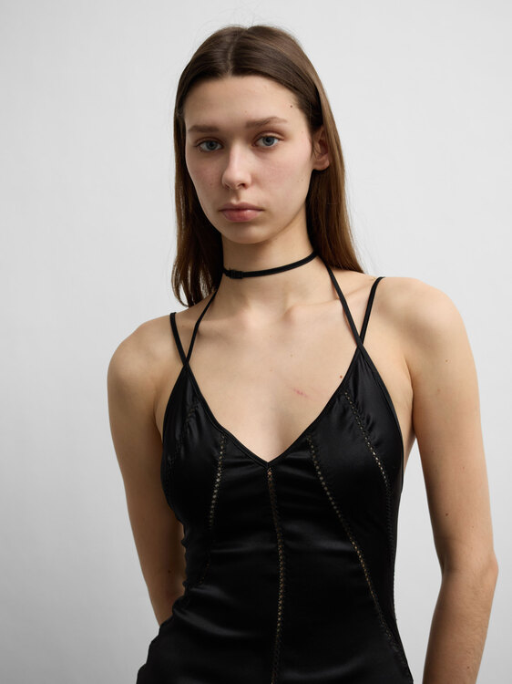 Plein Sud Satin Mini Dress 