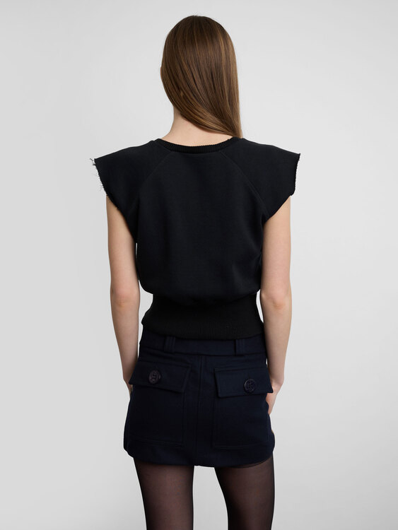 Jean Colonna Rib Knit And Jersey Vest 