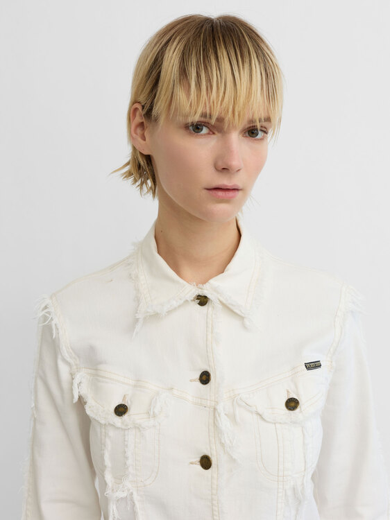 Plein Sud White Denim Jacket 