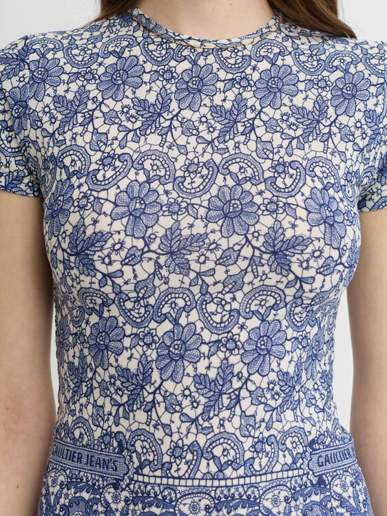 Gaultier Lace Print Top 