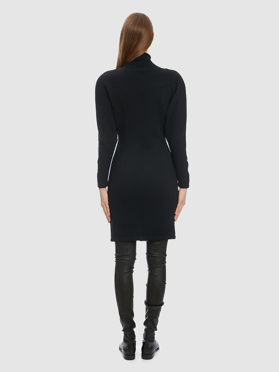 Black Midi Coat Dress 