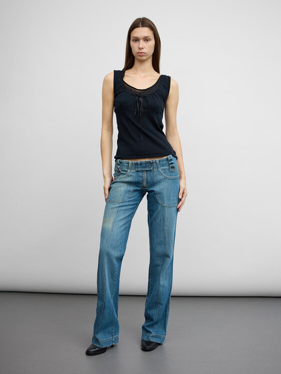 Black Knitted Milkmaid Vest 