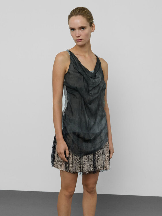 Grey Layered Sleeveless Top 