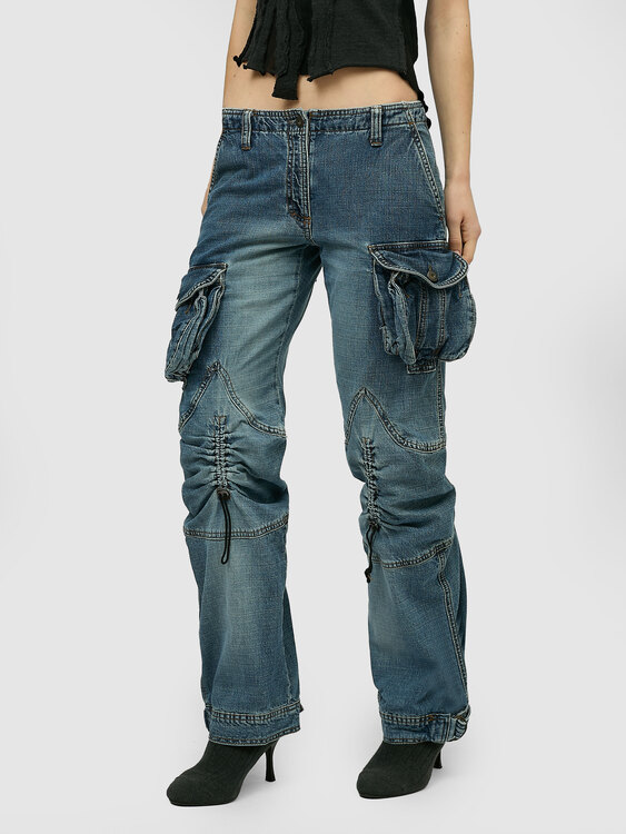 Blue Denim Cargo Trousers 