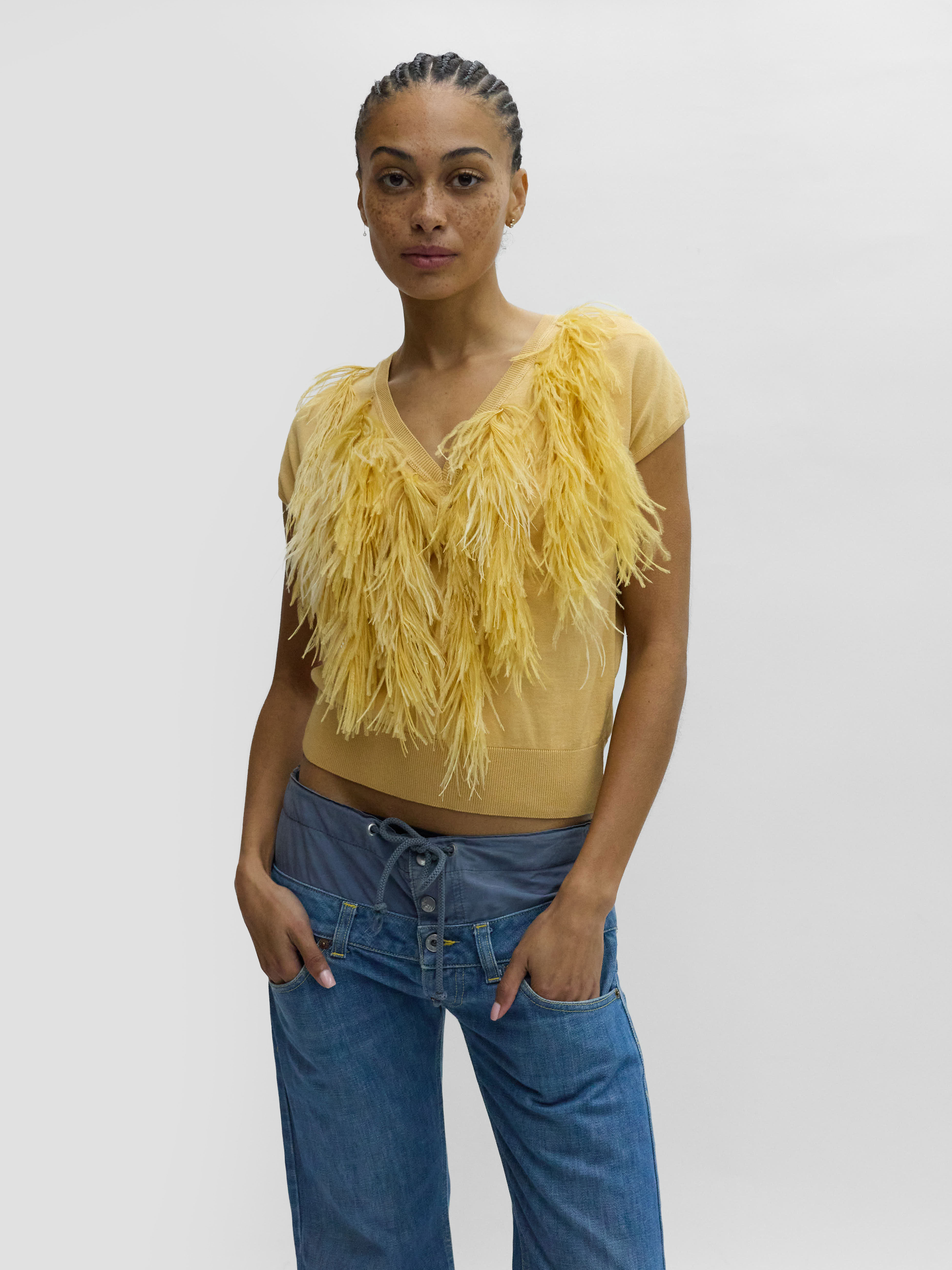 N1 Feather Appliqué Vest 