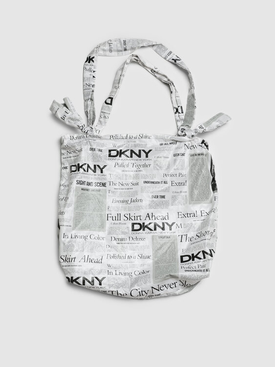 DKNY Newspaper Print Tote Bag 