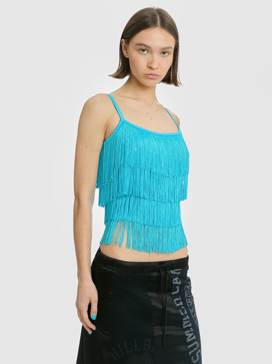 Plein Sud Turquoise Fringe Top 
