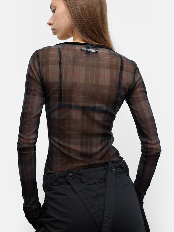 Gaultier Tartan Mesh Top 