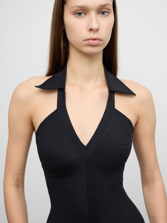 Black Bustier Halter Top 