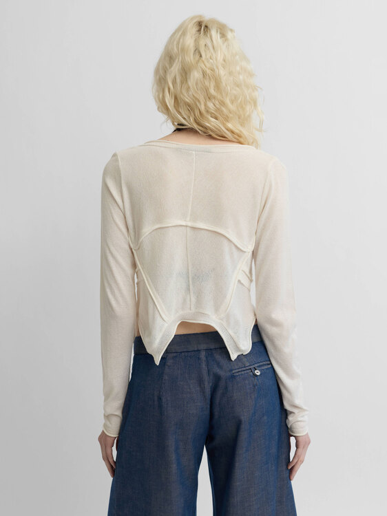 White Knitted Cardigan 