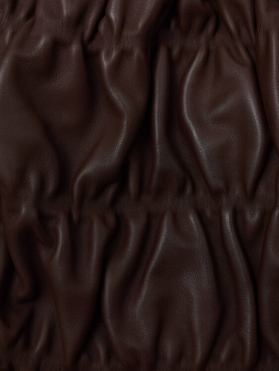 Gathered Leather Handbag 