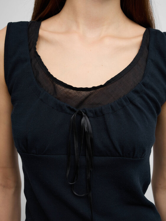 Black Knitted Milkmaid Vest 