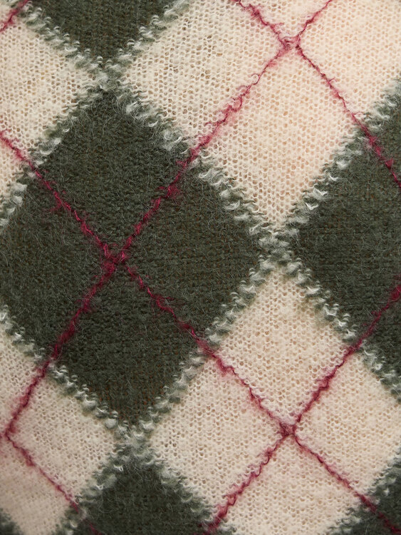 Fornarina Fine Knit Argyle Jumper 