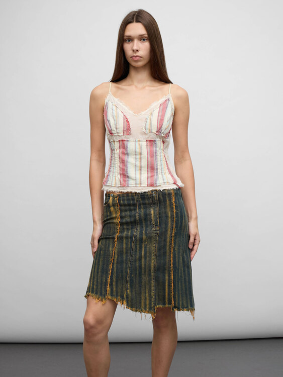 Plein Sud Denim Midi Skirt 