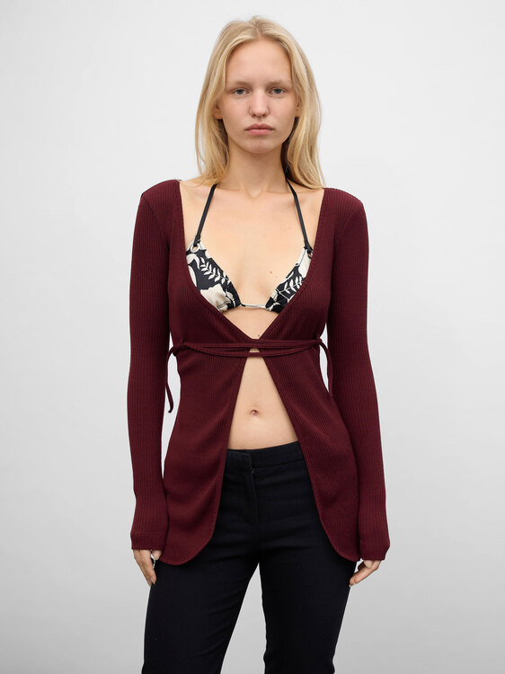 Plein Sud Maroon Cardigan 