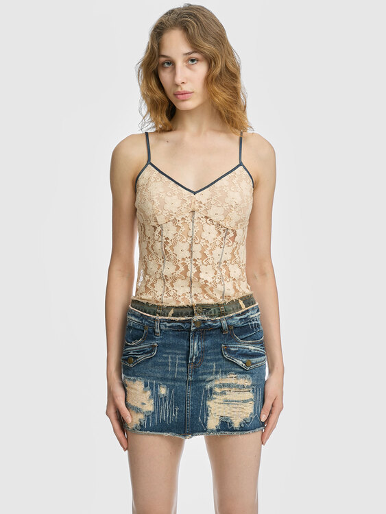 Double Waistband Skirt 