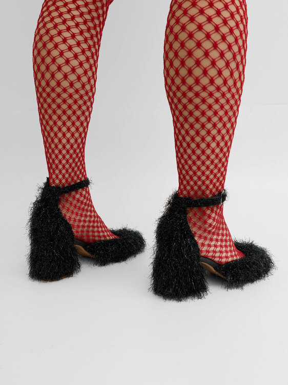 Collection Privée? Fuzzy Marry Jane Heels 