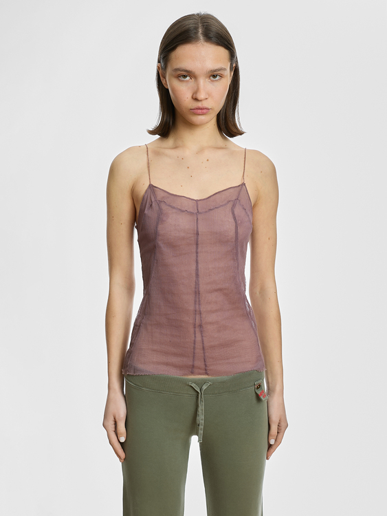 Plein Sud Lilac Mesh Camisole Top 