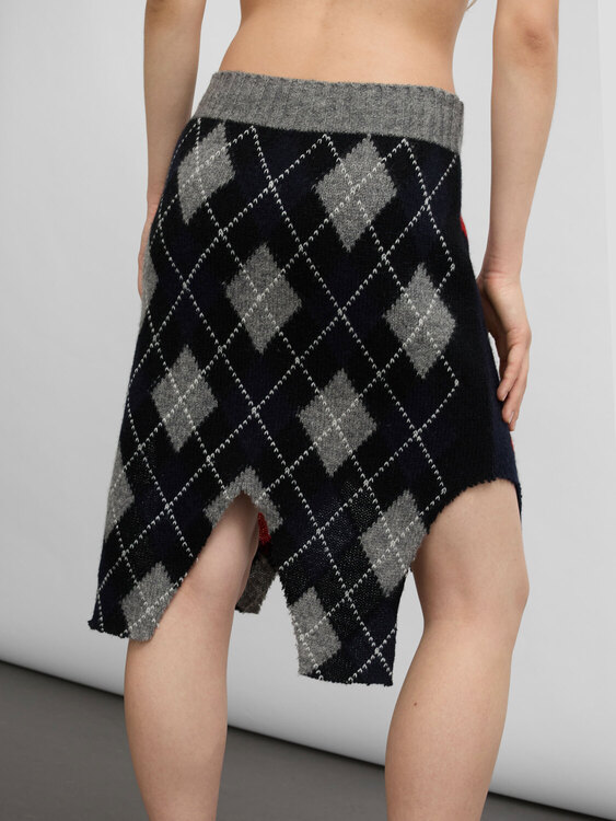 E-Play Argyle Knit Skirt 