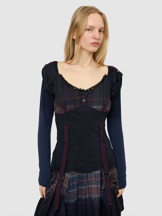 Deconstructed Midi Bustier Dress 