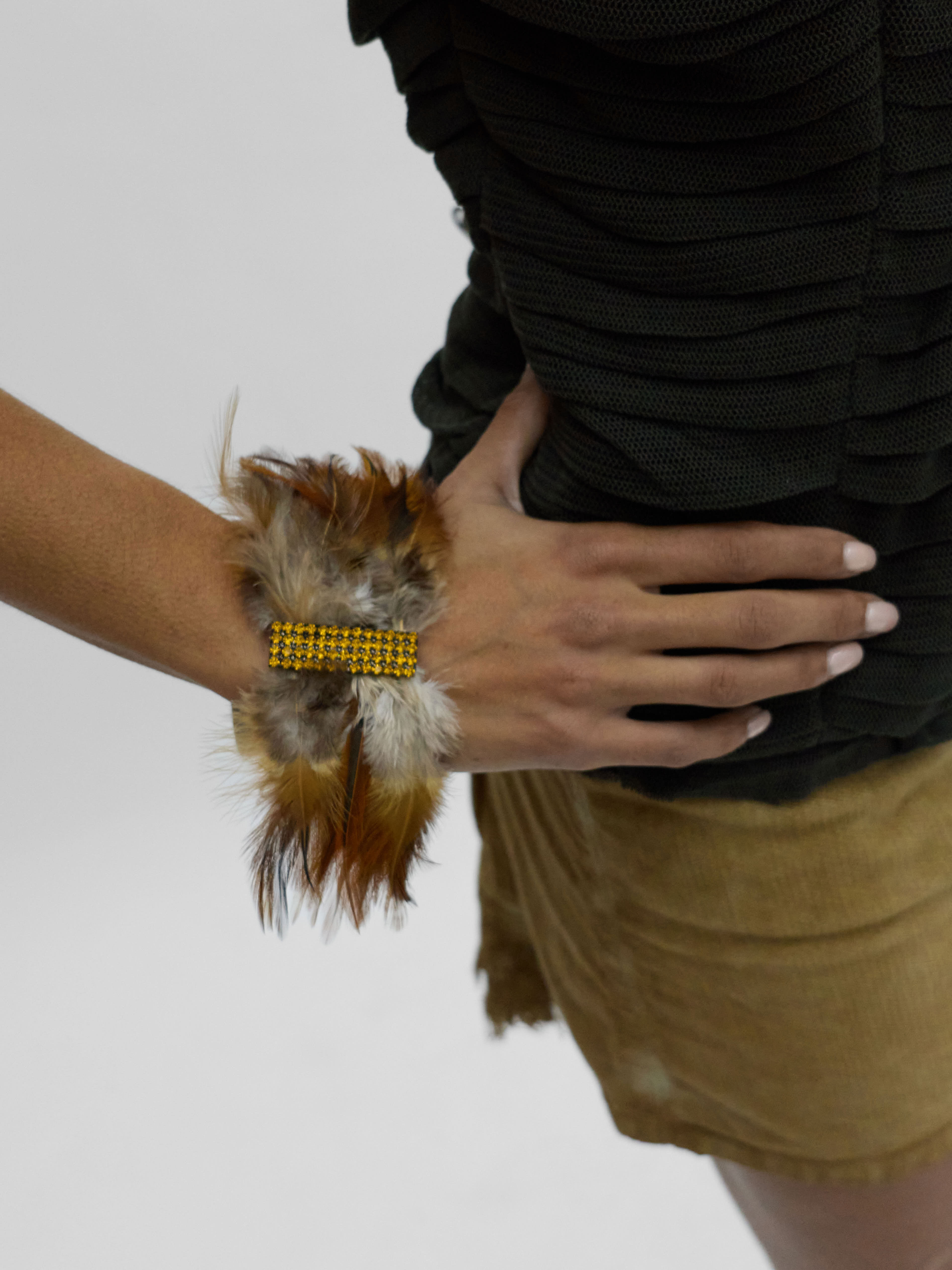Blumarine Feather Cuff Bracelet 