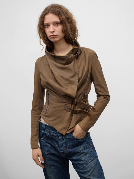 Asymmetric Leather Jacket 