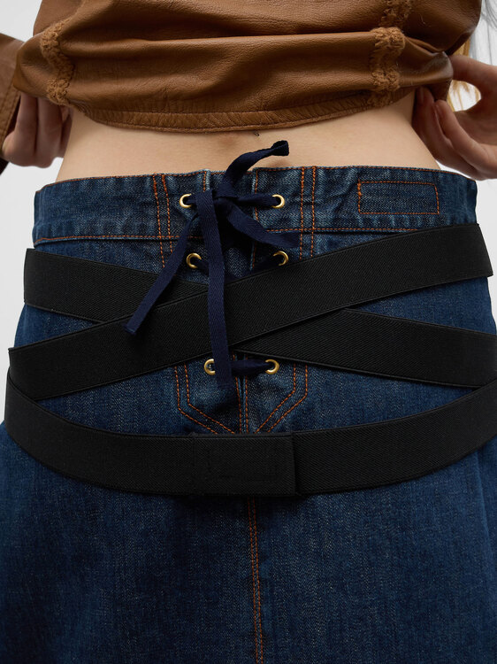 Gaultier Bondage Denim Skirt 